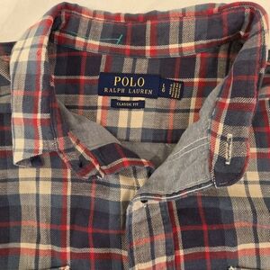 Polo Ralph Lauren Classic Fit Blue Plaid Button-Up Shirt Men All Occasion Size L